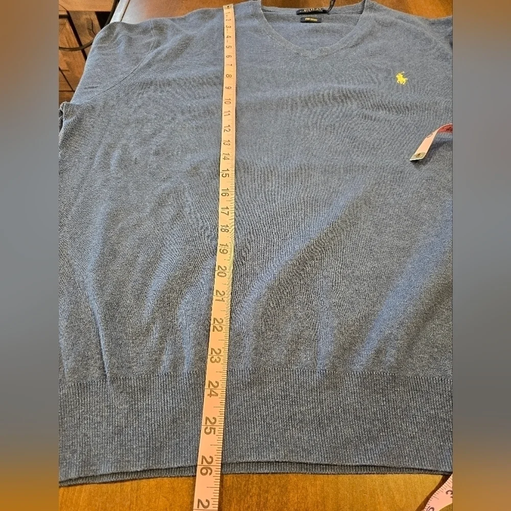Polo by Ralph Lauren Blue V-Neck Sweater XL